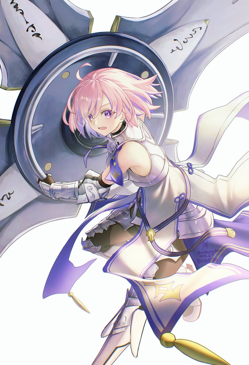 Fate/Grand Order、Fate系列、玛修·基列莱特 1名女孩 铠甲 铠甲靴 黑色连裤袜 靴子