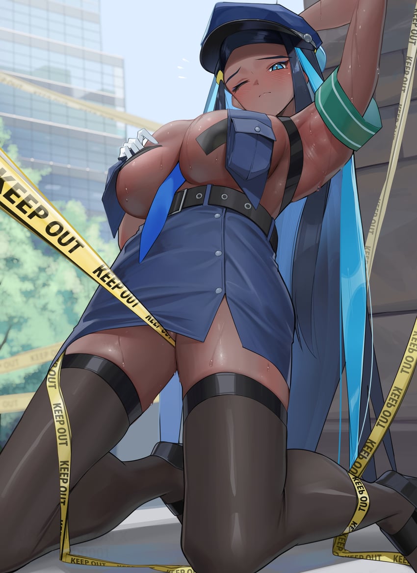 宝可梦、宝可梦 剑/盾、露璃娜 (宝可梦) 1名女孩 腋下 腰带 乳沟 黑发