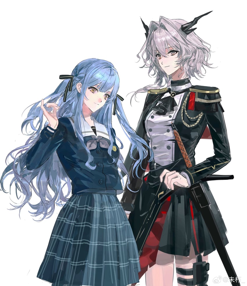 明日方舟、BanG Dream!、Bang Dream! It's MyGO!!!!! 2名女孩 饰绪 阿斯科特领巾 黑色细领带 黑衬衫