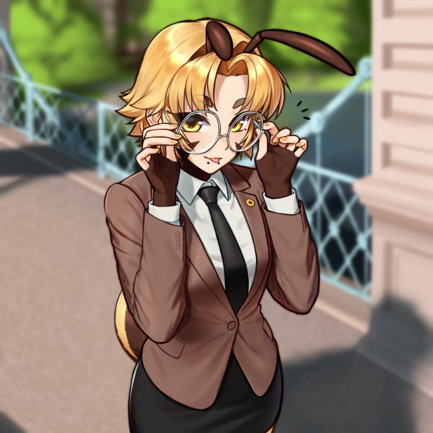 原创 1名女孩 :p 调整眼镜 节肢动物娘 蜂娘