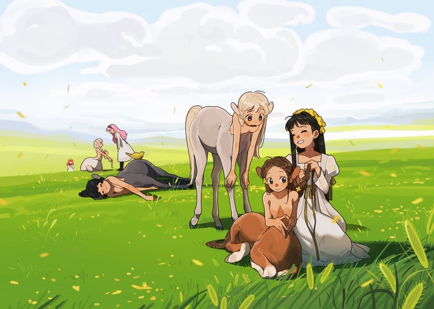 原创 6个以上女孩 兽耳 鸟 黑发 编辫子