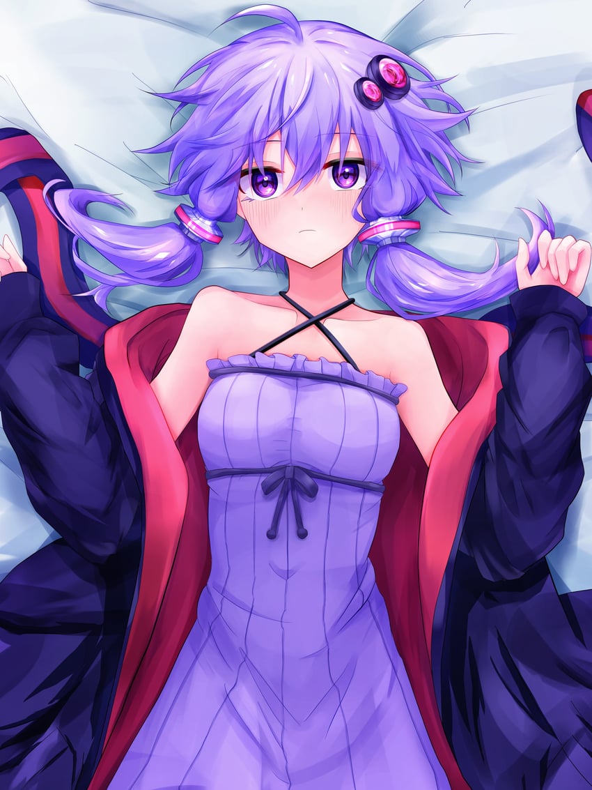VOCALOID、VOICEROID、结月缘 1名女孩 呆毛 动物兜帽 露肩 乳房