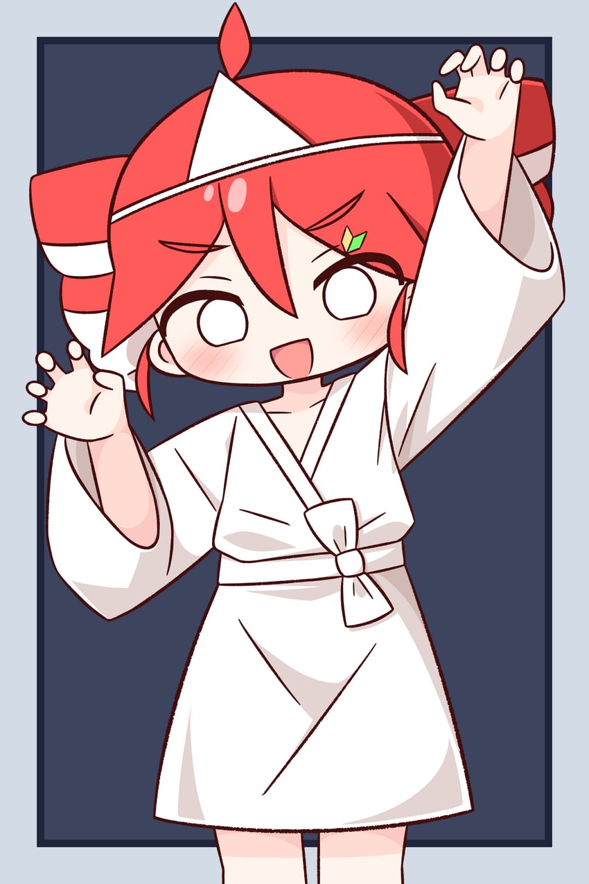 obake taiken (utau)、UTAU、重音Teto 1名女孩 :D 呆毛 举手 空洞的眼神