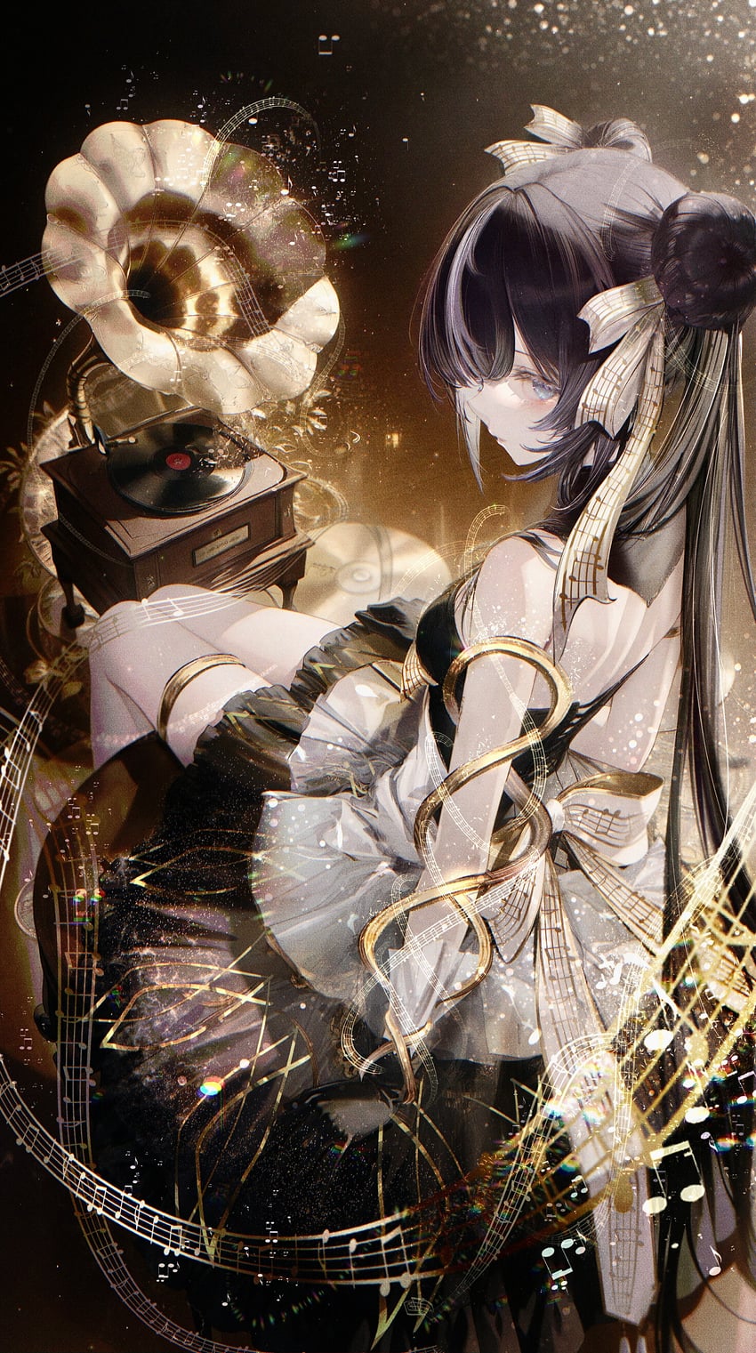 原创、双尾怪 (奥特曼系列) 1名女孩 黑发 蓝眼 脸红 双团子头