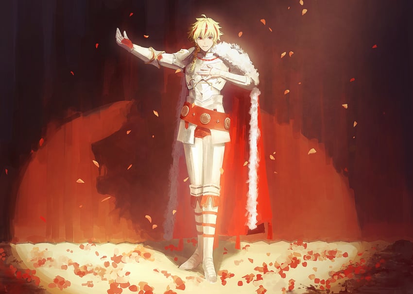 Fate/strange Fake、Fate系列、理查一世 (Fate) 1名男孩 举手 铠甲 腰带 金发
