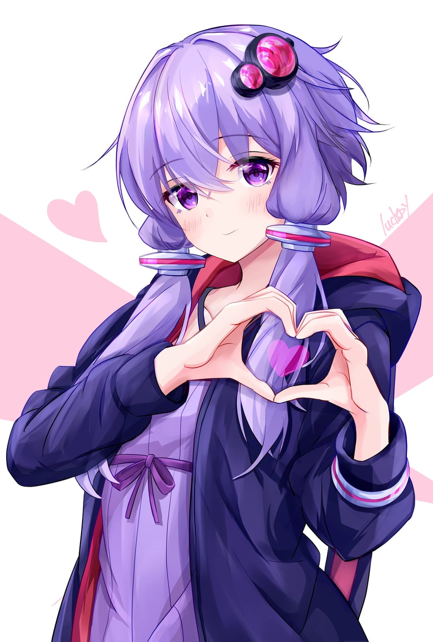 VOCALOID、VOICEROID、结月缘 1名女孩 动物兜帽 乳房 交叉挂脖 连衣裙