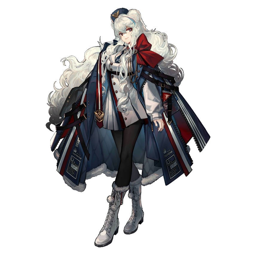 明日方舟、早露 (明日方舟) 1名女孩 兽耳 熊耳 熊娘 蓝帽子