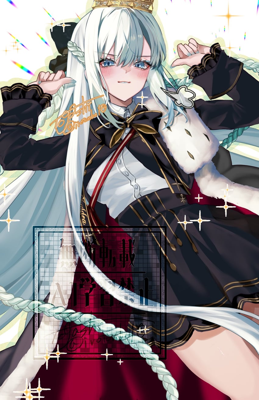 Fate/Grand Order、Fate系列、摩根勒菲 (Fate) 1名女孩 作者名 黑色蝴蝶结 蓝眼 脸红