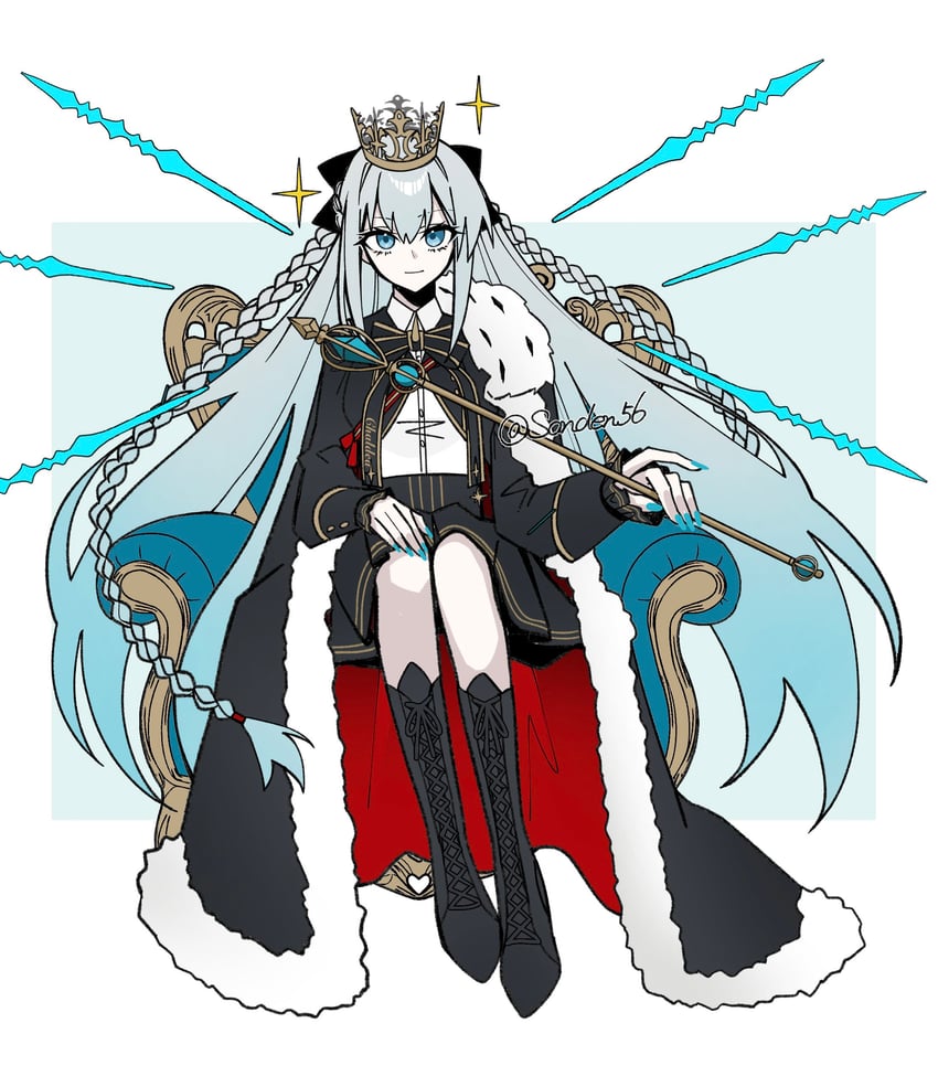 Fate/Grand Order、Fate系列、摩根勒菲 (Fate) 1名女孩 作者名 黑色蝴蝶结 蓝眼 蓝色指甲