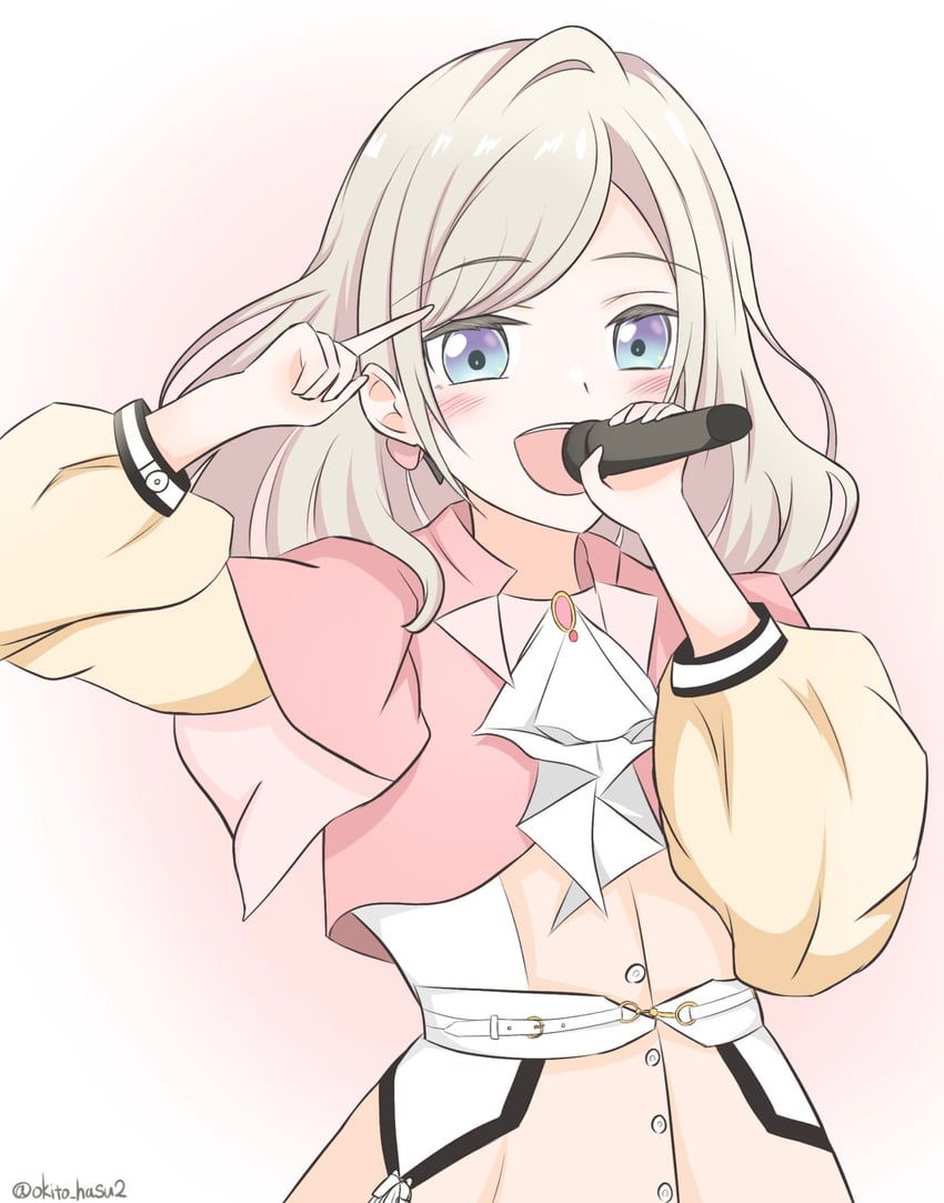 Bloom the smile, Bloom the dream!、Love Live!、Love Live! 莲之空女学院学园偶像部 1名女孩 :D 阿斯科特领巾 蓝眼 脸红