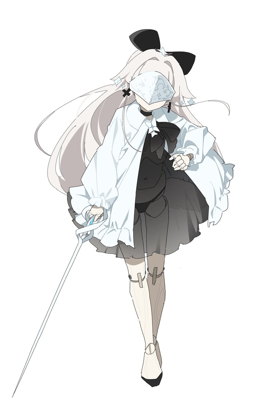 星光颂歌、Doll (Astrae Oratio) 1名女孩 黑色内裤 蝴蝶结 吊带背心 蒙眼/遮眼