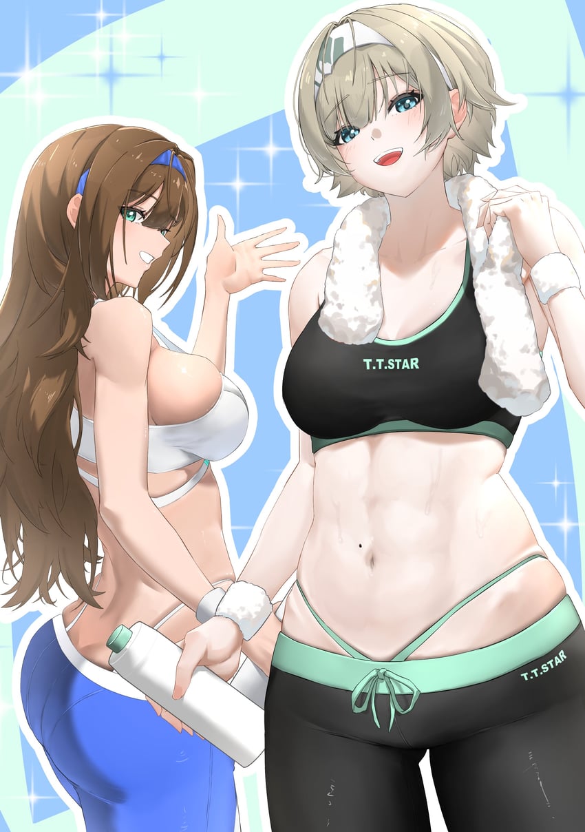 胜利女神：妮姬、普莉卡 (妮姬)、露马妮 (NIKKE) 替换服装 黑裤子 黑衬衫 蓝眼 蓝色裤子