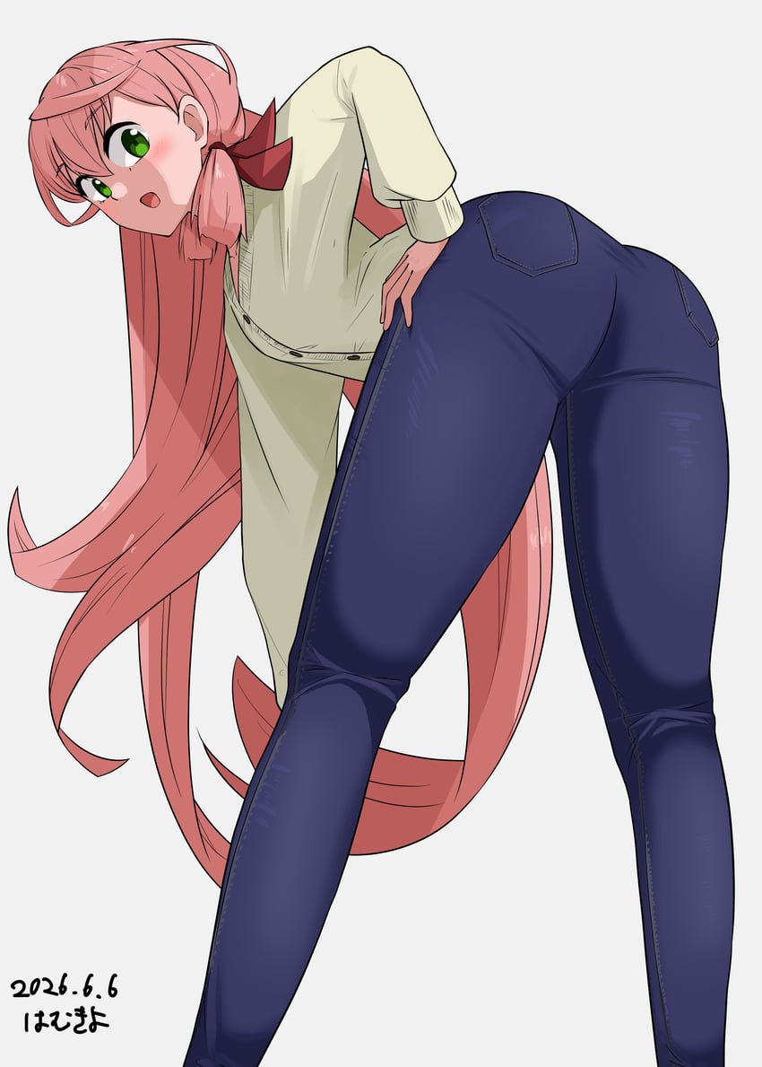 舰队Collection、明石 (舰队收藏) 1名女孩 替换服装 作者名 蓝色裤子 有领衬衫