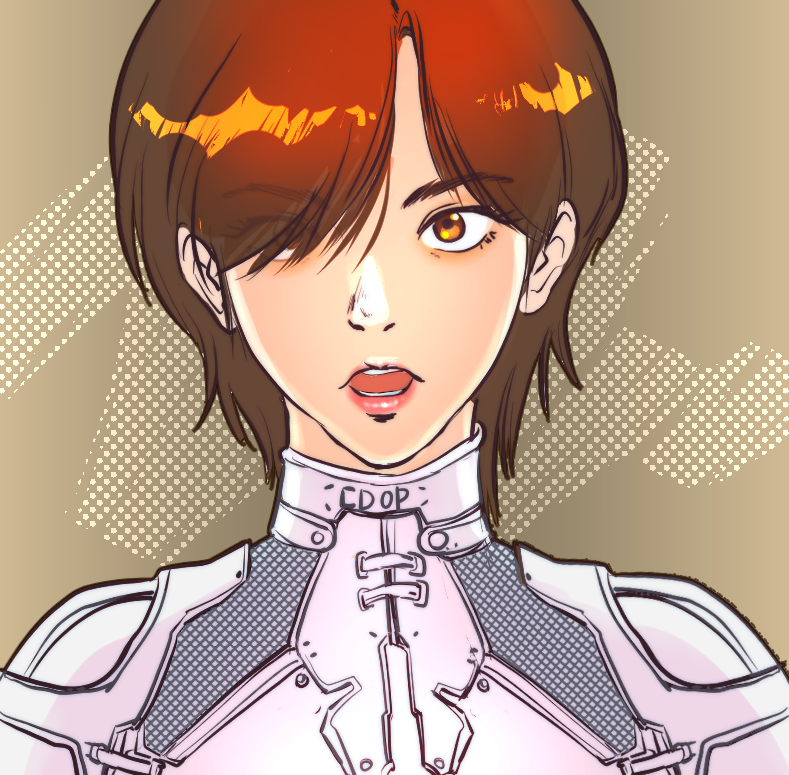 星刃、stellar blade: blood rain、evie (stellar blade) 1名女孩 紧身连体衣 棕眼睛 棕发 眼睛在头发下可见