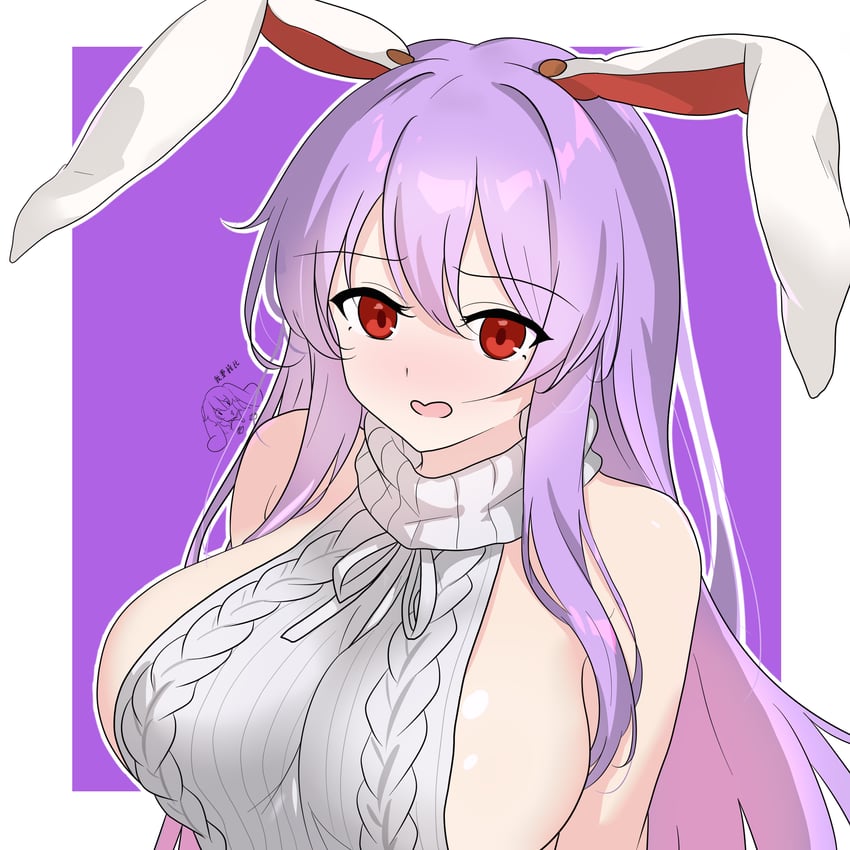东方Project、因幡帝、铃仙·优昙华院·因幡 2名女孩 异形乳量 (大) 替换服装 兽耳 脸红