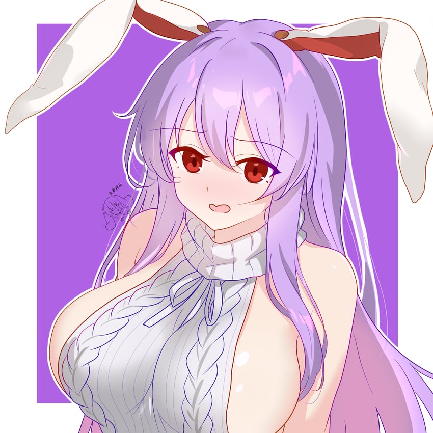 东方Project、因幡帝、铃仙·优昙华院·因幡 2名女孩 异形乳量 (大) 替换服装 兽耳 脸红