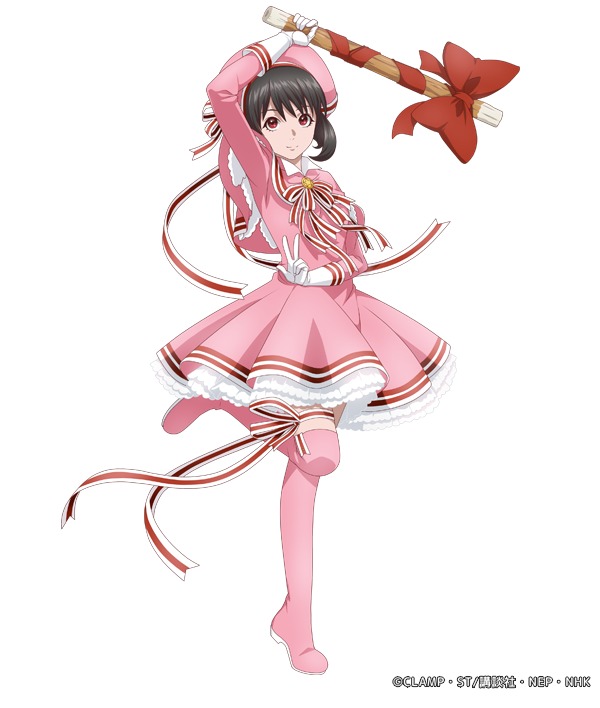 茜色少女、魔卡少女樱、魔卡少女樱 透明牌篇 1名女孩 举手 黑发 靴子 小披肩