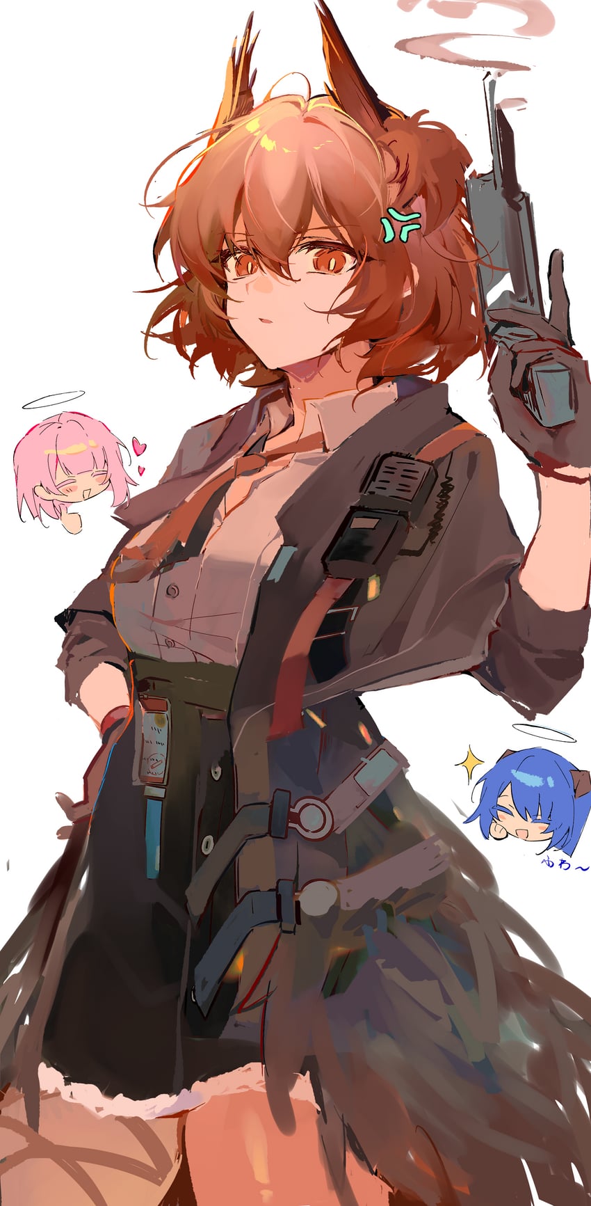明日方舟、菲亚梅塔 (明日方舟)、蕾缪安 (明日方舟) 1名女孩 青筋 兽耳 鸟耳 鸟娘