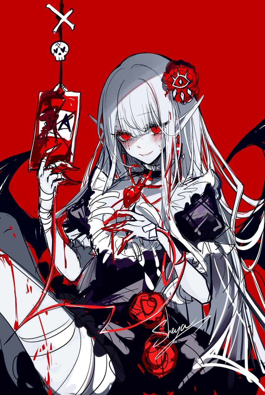 原创 1名女孩 作者名 血 血袋 连衣裙