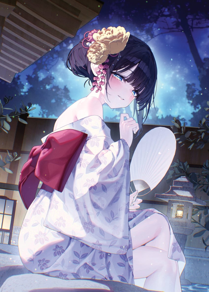 Stellive、白雪雏 1名女孩 黑色蝴蝶结 蓝眼 蝴蝶结 闭嘴