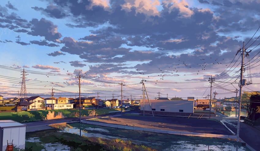 原创 蓝天 云 多云天空 傍晚 鸟群