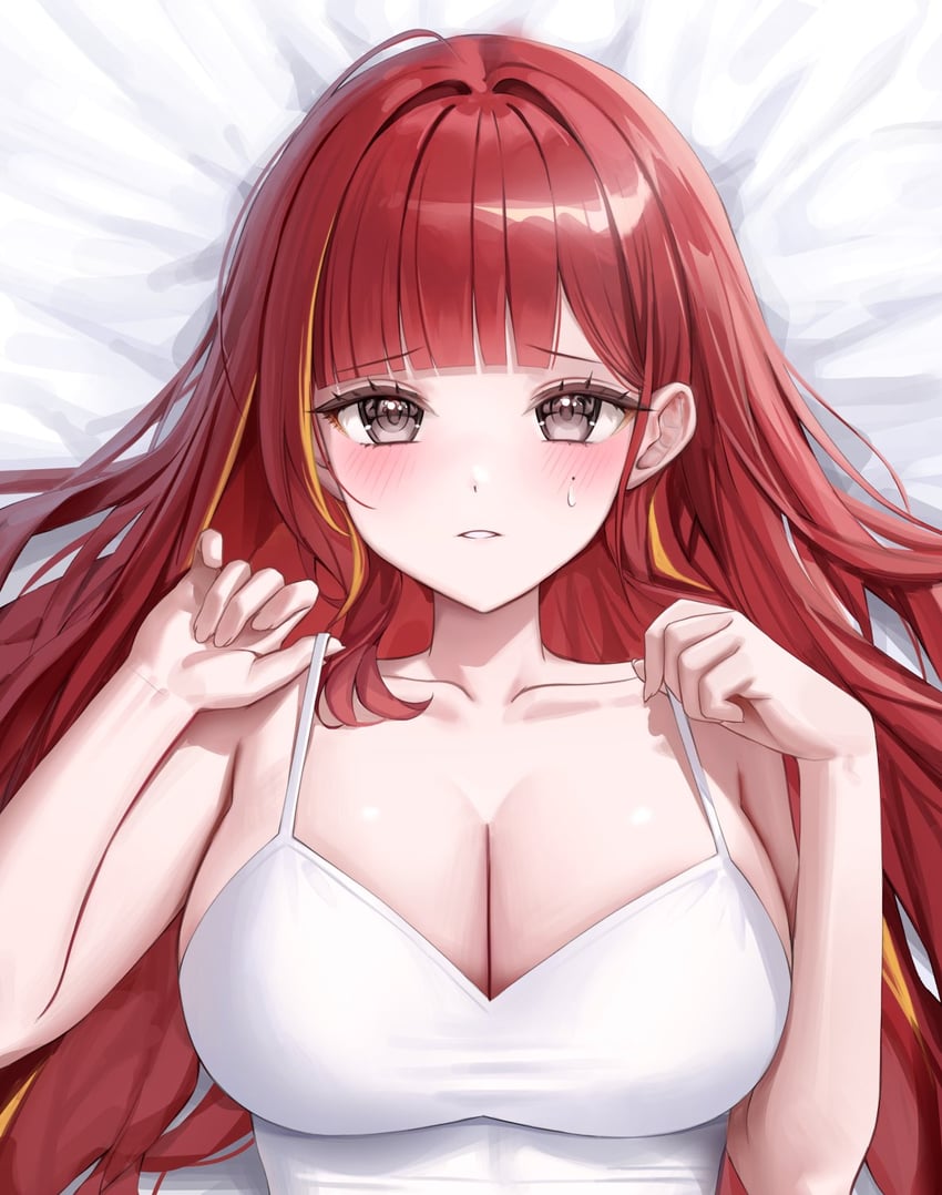 Stellive、绯音丽濑 1名女孩 脸红 乳房 吊带背心 乳沟