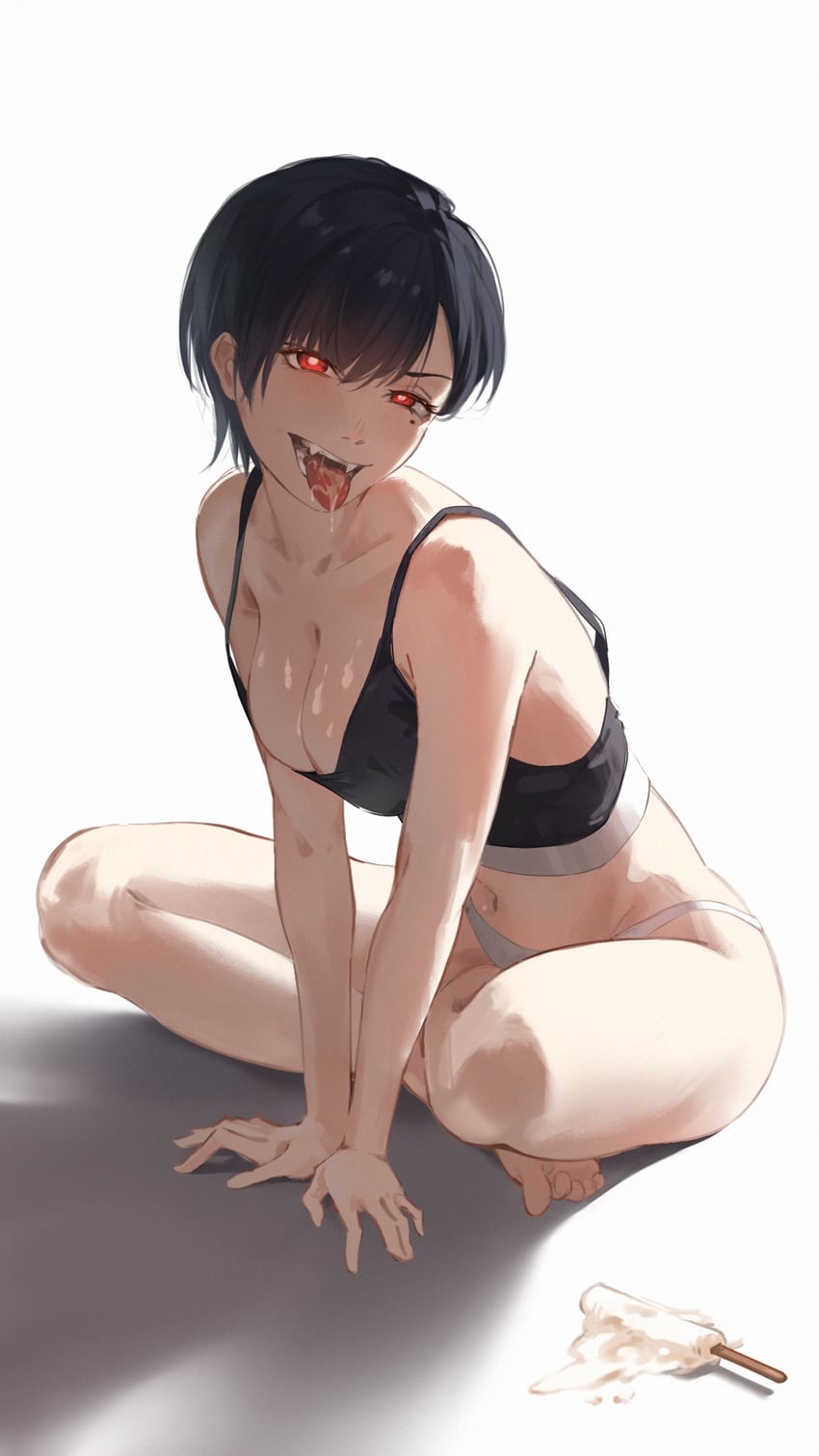 原创 1名女孩 赤脚 黑发 乳房 流口水