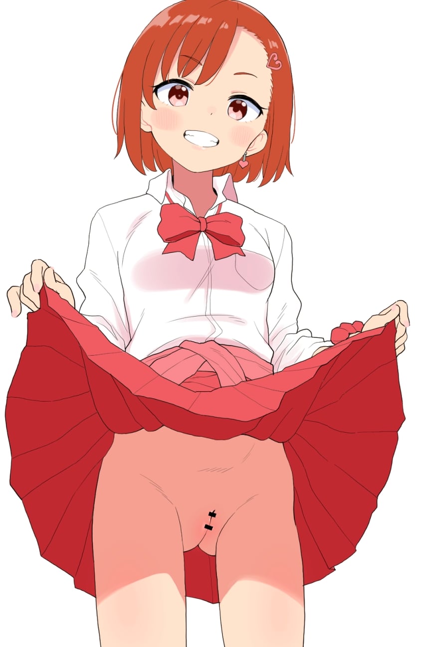 原创 1名女孩 屁股 大腿间可见臀部 脸红 蝴蝶结
