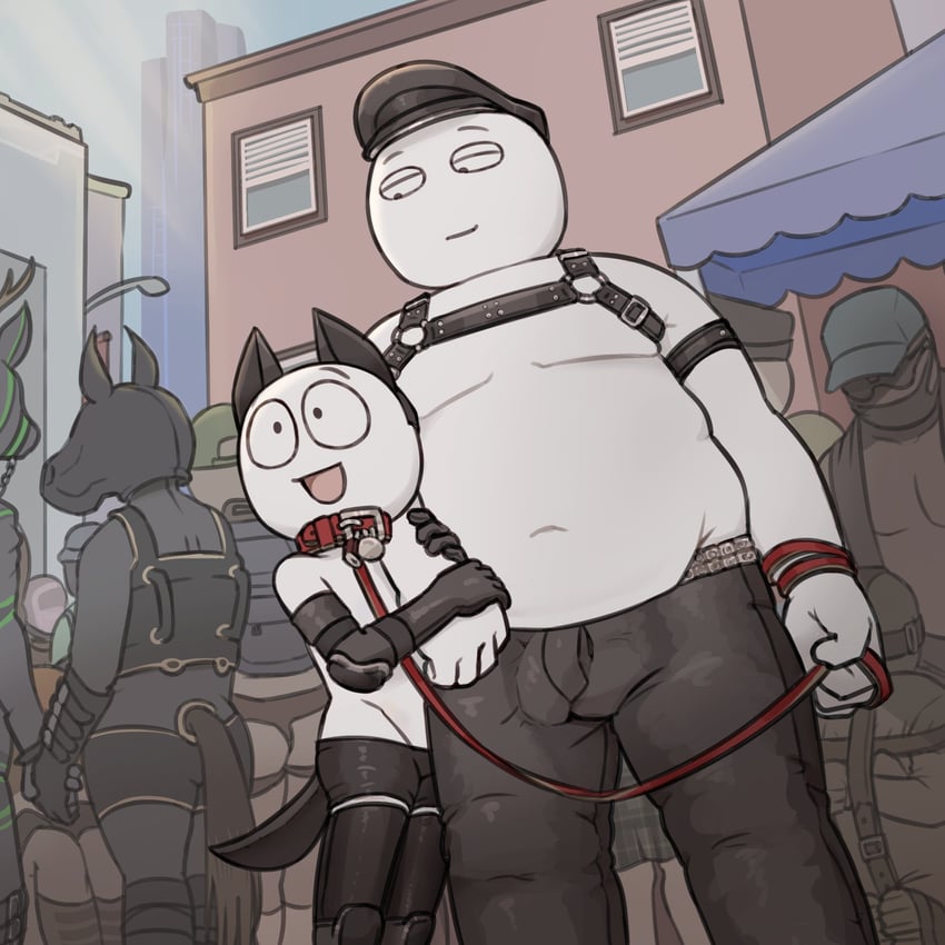 原创、alex (homie)、big guy (homie) 2个男孩 兽耳 抱住手臂 BDSM 黑色手套