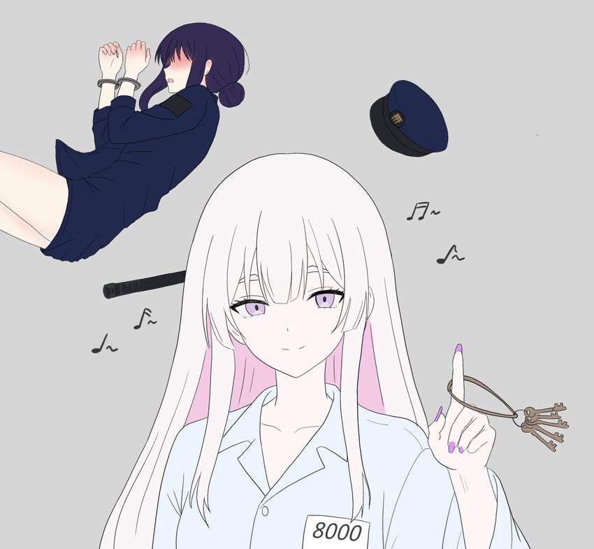 超辉夜姬!、留奈美八千代、坂寄伊吕波 2名女孩 连杠十六分音符 锁骨 袖口 八分音符