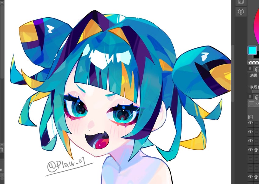 12 seiza vtuber kikaku、kaniza (12 seiza vtuber kikaku) 1名女孩 adobe illustrator 水色瞳 水色发 黑发