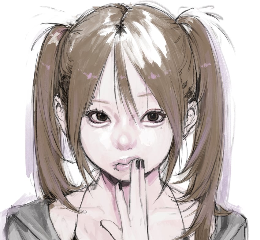 原创 1名女孩 卧蚕 身体结构崩坏 手部崩坏 黑色文胸