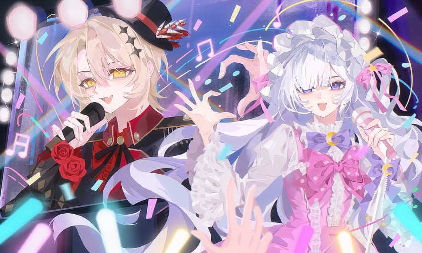 卡拉OK招财猫、魔法少女的小镇审判、莲实玲亚 2名女孩 :D 观众 黑帽子 黑色丝带
