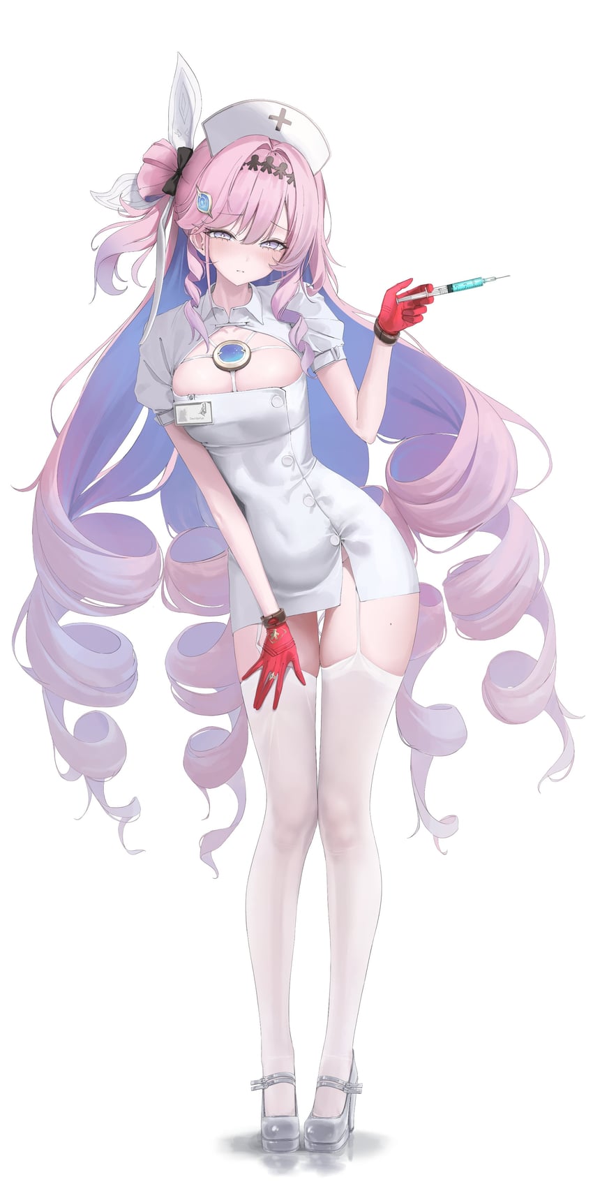 鸣潮、丹雅 (鸣潮) 1名女孩 替换服装 黑色蝴蝶结 脸红 蝴蝶结
