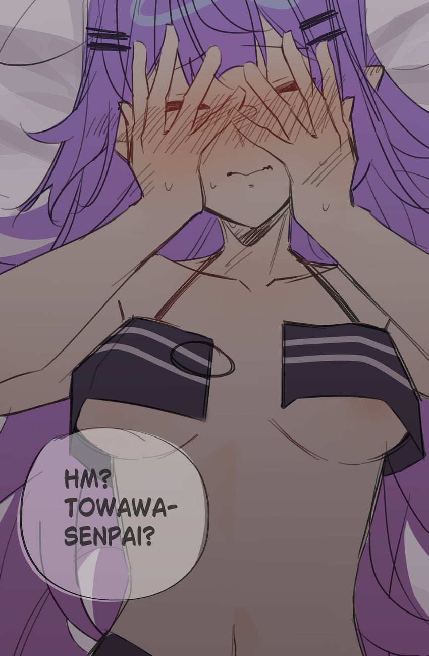 Hololive、常暗永远 1名女孩 脸红 乳房 闭眼 锁骨