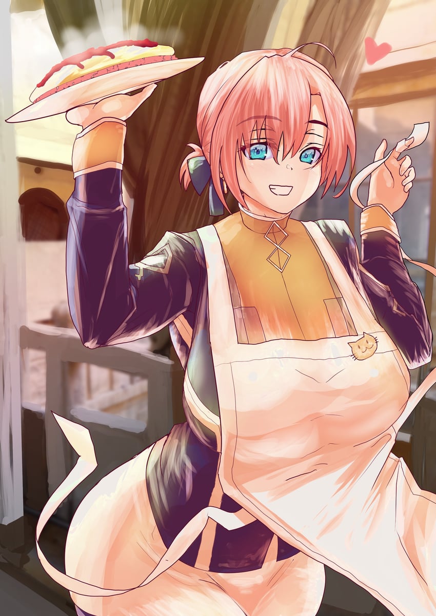 Fate/Grand Order、Fate系列、布狄卡 (Fate) 1名女孩 围裙 乳房 迦勒底工作人员制服 绿眼