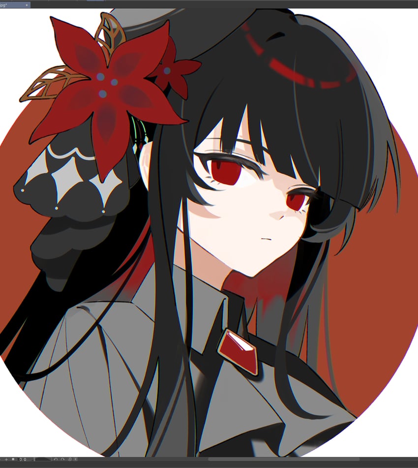卡拉OK招财猫、魔法少女的小镇审判、二阶堂博 1名女孩 画框中的绘图软件 阿斯科特领巾 黑色细领带 黑发