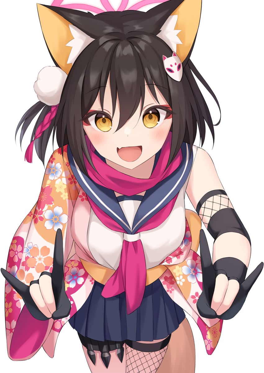 蔚蓝档案、泉奈 (碧蓝档案) 1名女孩 :D 兽耳毛 兽耳 黑色手套