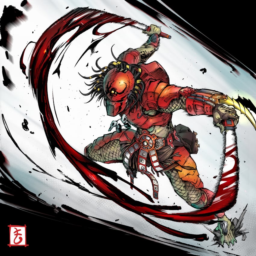 铁血战士 (系列)、铁血战士 (角色) 1名男孩 外星人 袖剑/臂刃 铠甲 血