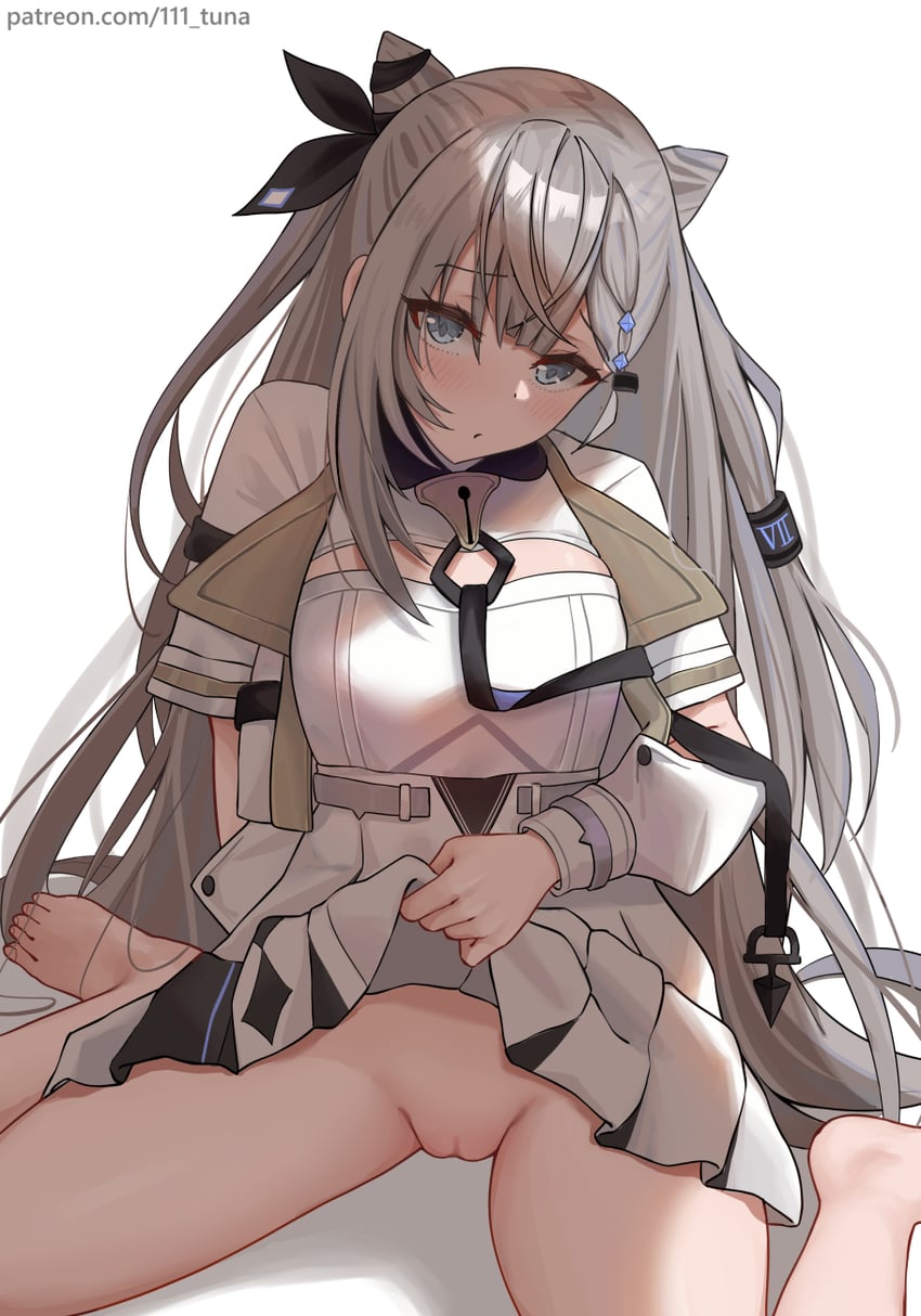 Hololive、Hololive Indonesia、薇丝提亚·泽塔 1名女孩 裸腿 赤脚 黑色丝带 蓝眼