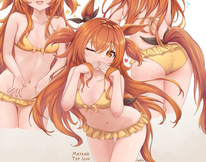 赛马娘、摩耶重炮 (赛马娘) 1名女孩 兽耳 作者名 比基尼 飞吻