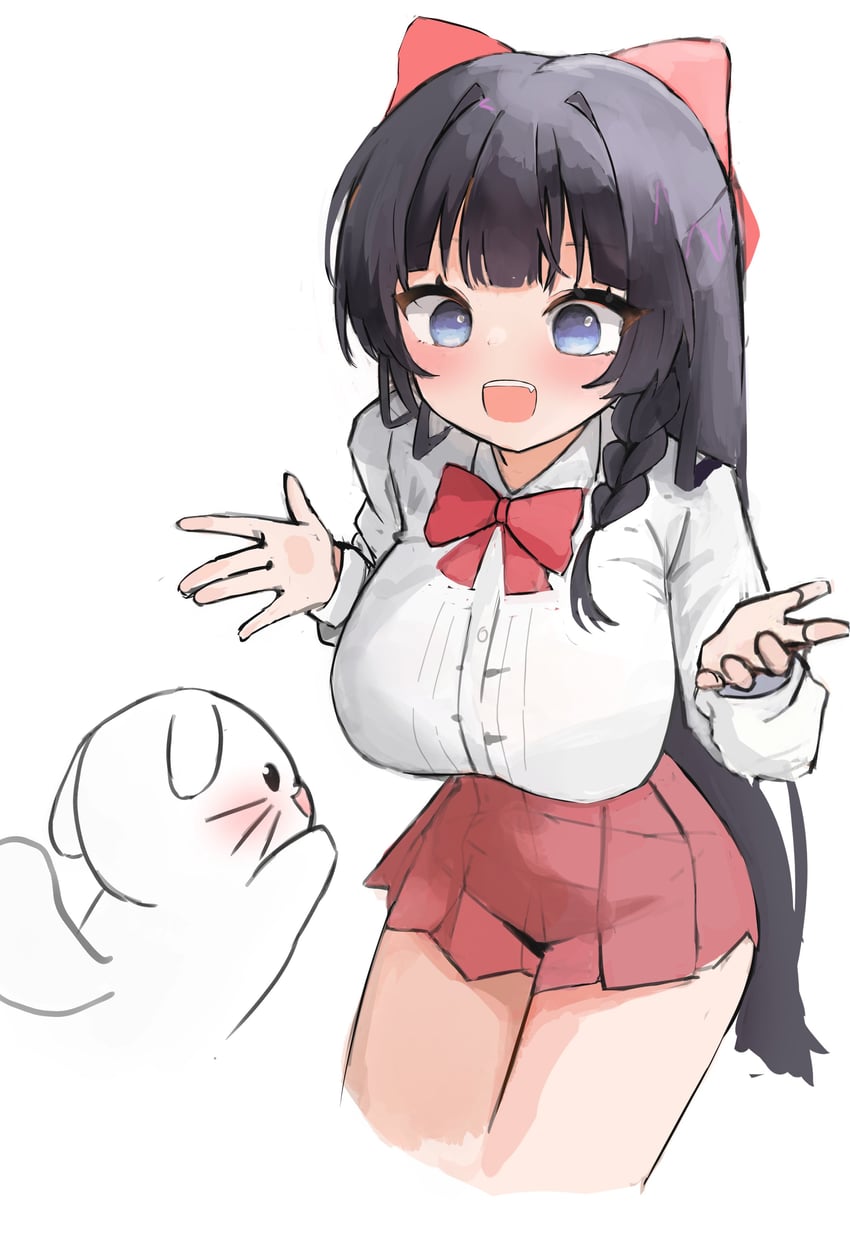 Stellive、白雪雏 1名女孩 :D 动物 黑发 蓝眼
