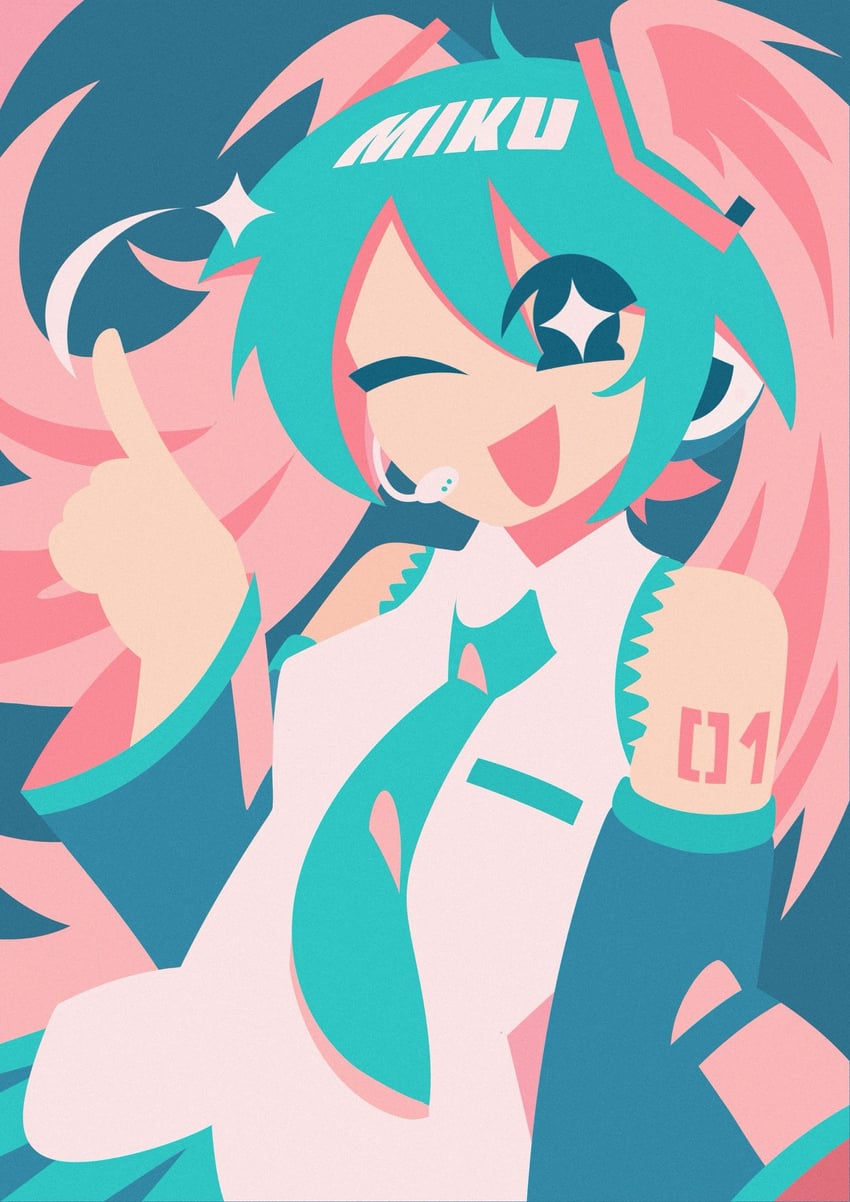 VOCALOID、初音未来 1名女孩 :D 微笑 呆毛 水色发