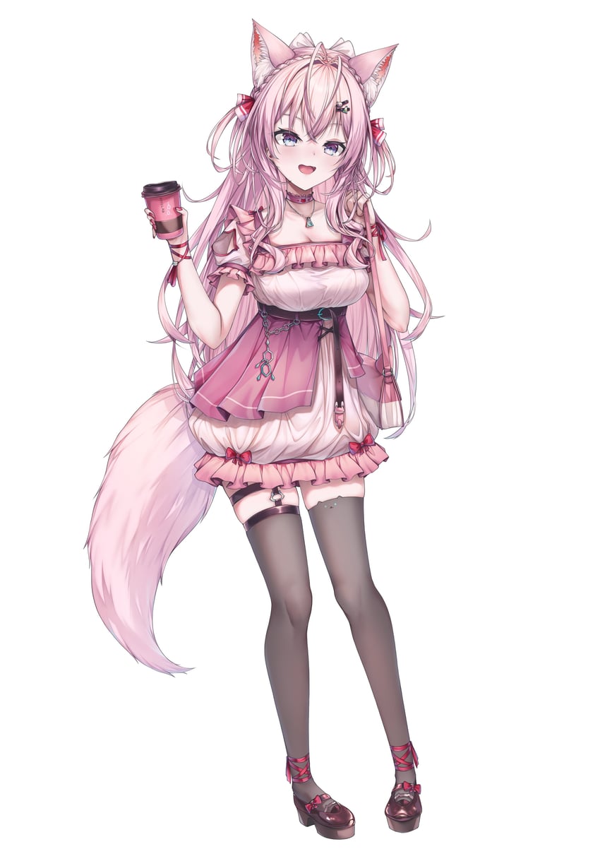 Hololive、博衣小夜里 1名女孩 :D 不同发型 兽耳袜 兽耳