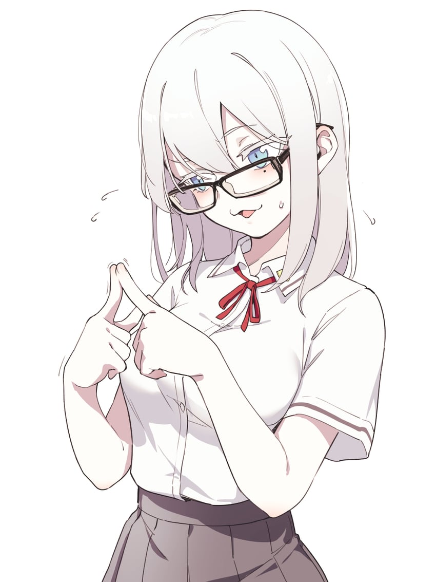 原创、阿斯托拉酱 1名女孩 猫脸笑 黑框眼镜 乳房 棕色裙子