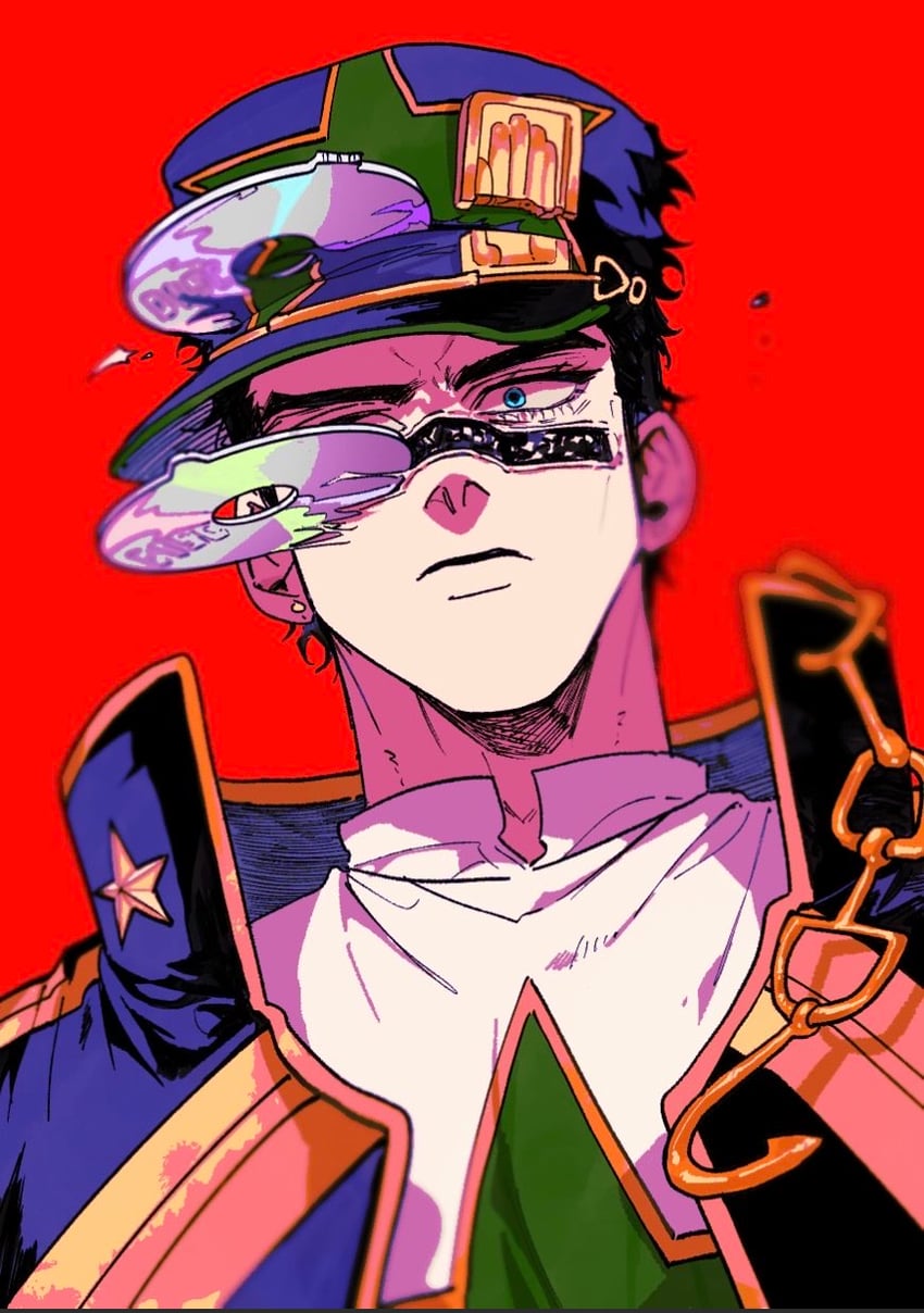 JOJO的奇妙冒险、石之海、空条承太郎 1名男孩 胎记 锁链 软盘 学兰制服