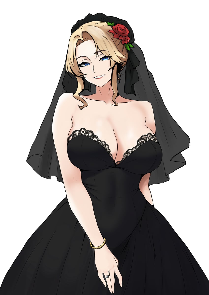 原创、sato sakura (wryyyyy) 1名女孩 黑色连衣裙 黑面纱 金发 蓝眼