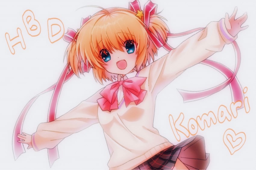 Little Busters!、神北小毬 1名女孩 :D 放射线条/杂草 呆毛 金发