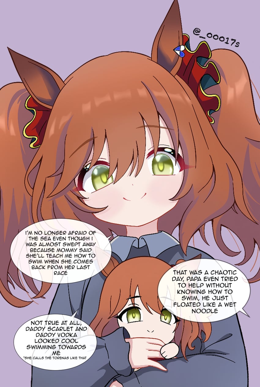 原创、赛马娘、阿斯顿马酱 (赛马娘) 1名女孩 兽耳 蓝色连衣裙 脸红 棕发