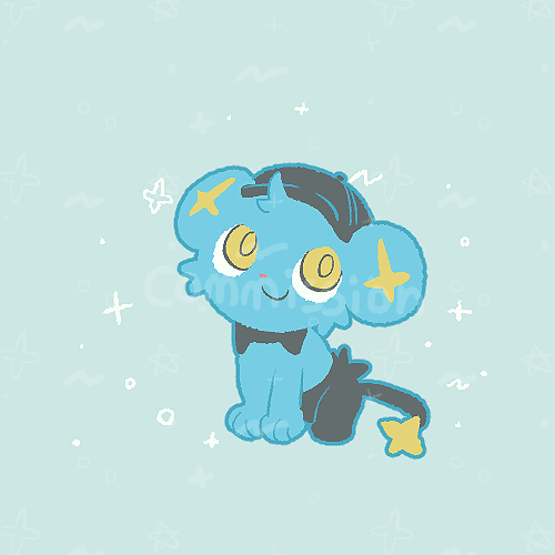 宝可梦、小猫怪 动物焦点 水色背景 黑毛皮 黑帽子 蓝皮毛